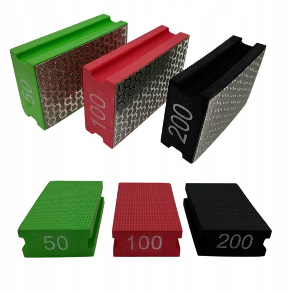 GĄBKA DIAMENTOWA DO SZLIFOWANIA GRESU ZESTAW 3 SZT