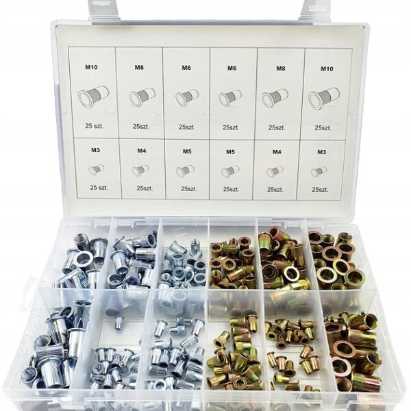 NITONAKRĘTKI STALOWE ALUMINIOWE M3-M10 MIX 300 szt.