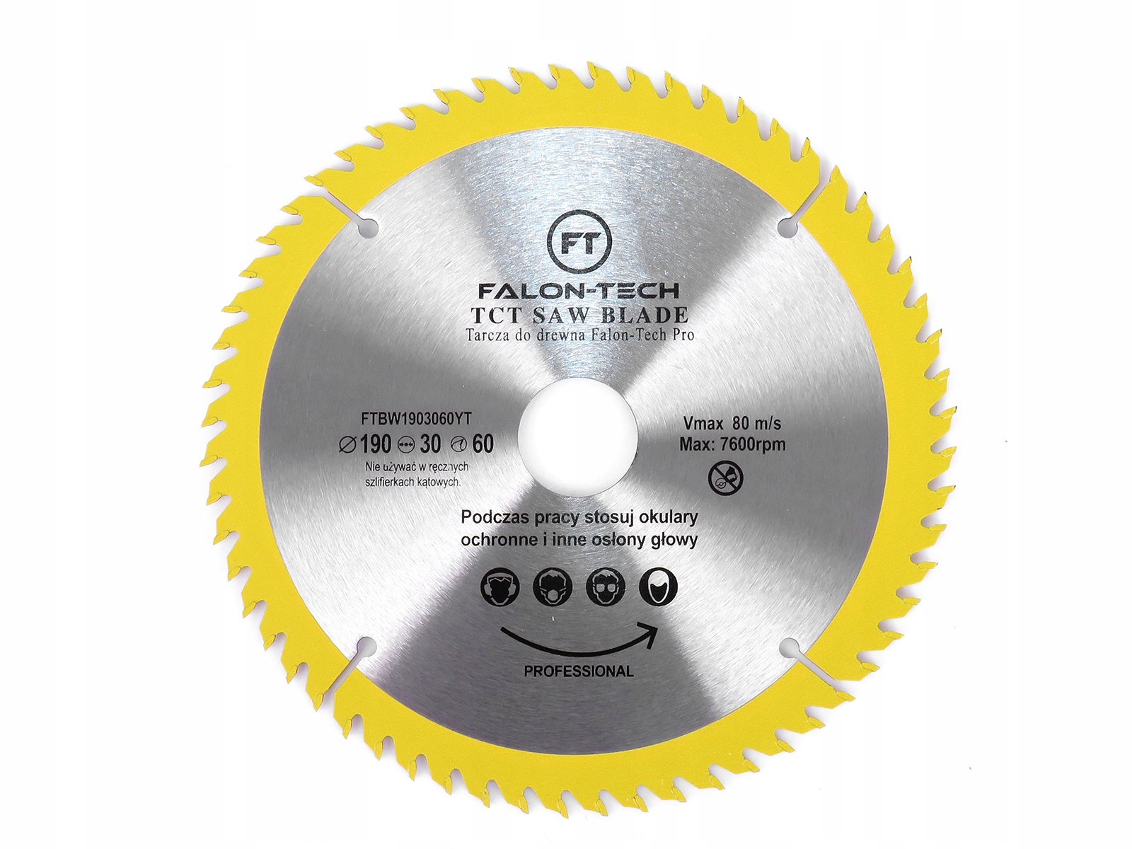 TARCZA DO DREWNA 190x30x60T Professional PRO LINE FALON-TECH - obrazek 2