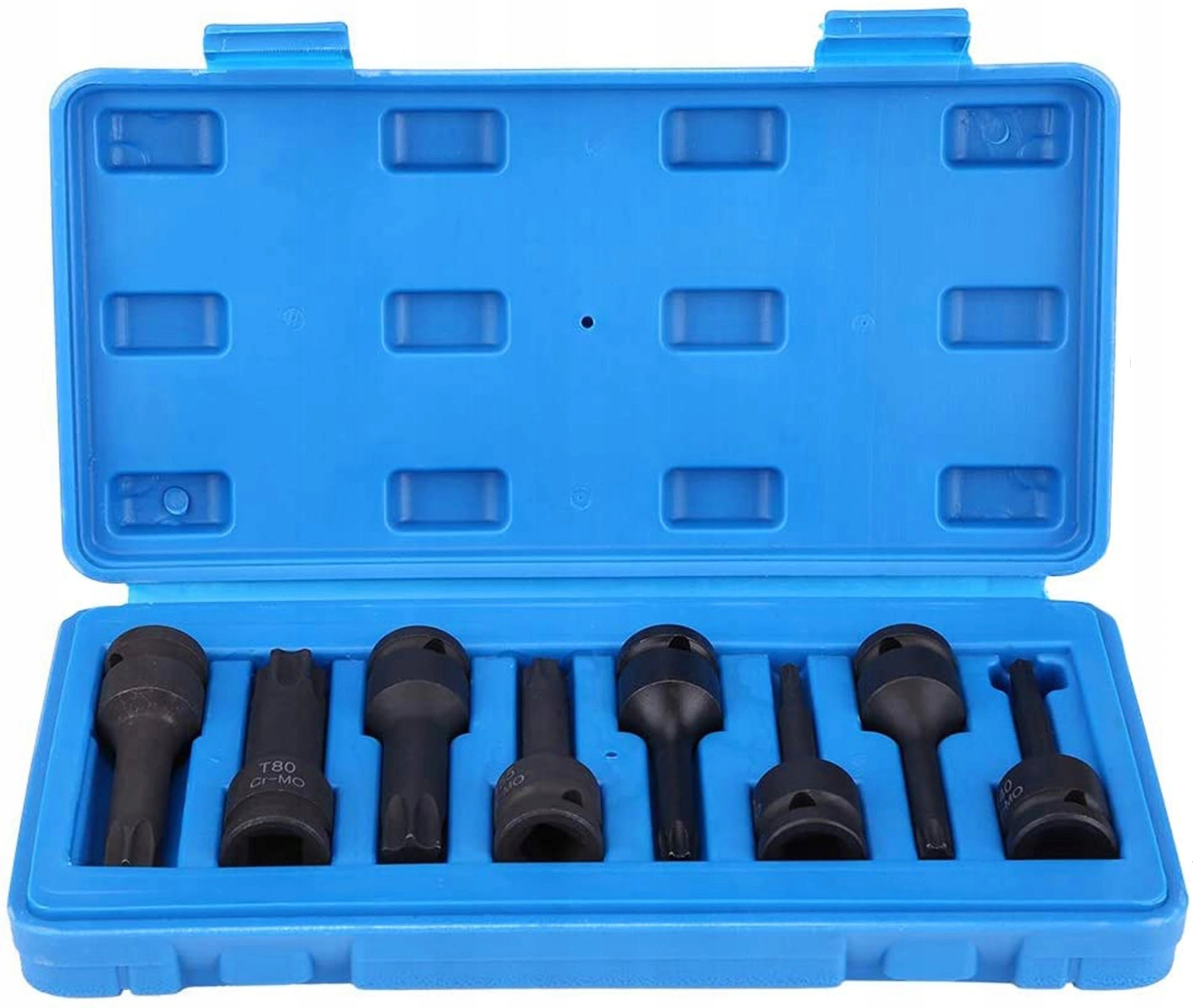 KLUCZE NASADOWE TORX TRZPIENIOWE T30-T80 UDAROWE DŁUGIE 1/2" 8szt. CR-MO - obrazek 4