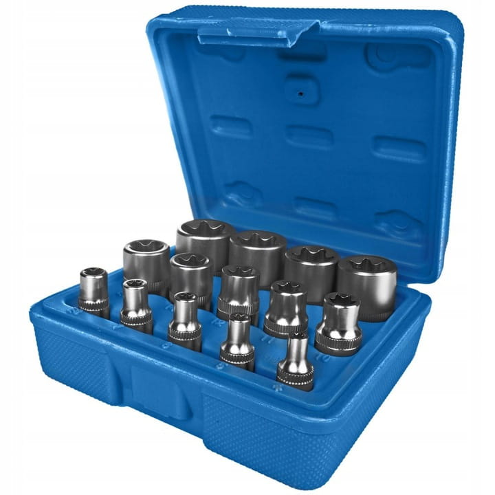 KLUCZE NASADOWE E-TORX WEWNĘTRZE 1/4 3/8 1/2 E4 - E24 ZESTAW 14szt - obrazek 2