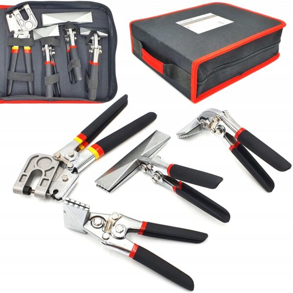 SZCZYPCE DEKARSKIE BLACHARSKIE + FELCARKA Zestaw NARZĘDZI DEKARSKICH 4el.